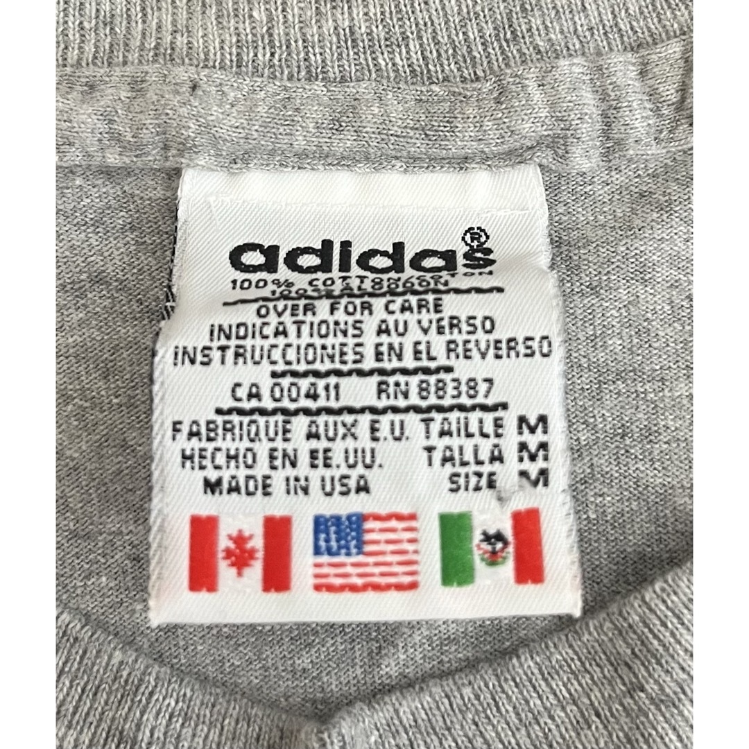 adidas - 90s adidas 刺繍万国旗タグ USA製 トレフォイル Tee サイズ M