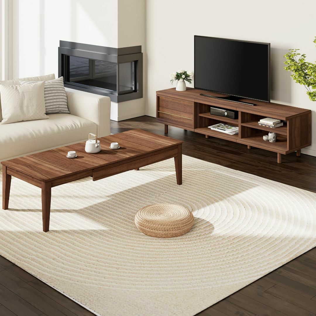 在庫処分】WAMPAT ローテーブル おしゃれ 伸縮センターテーブル