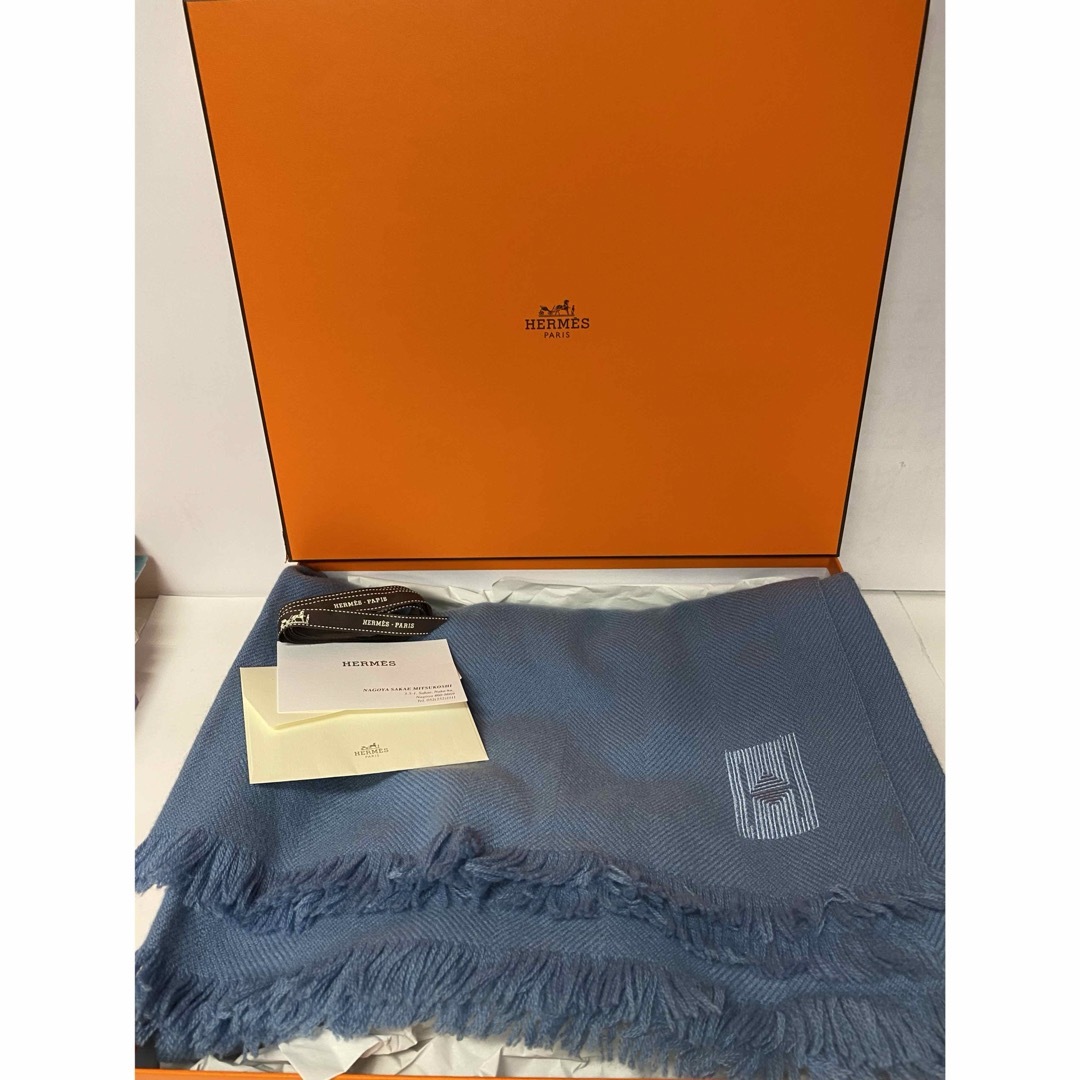 HERMES - 新品 定価20万 エルメス カシミア 大判マフラー ストール 箱