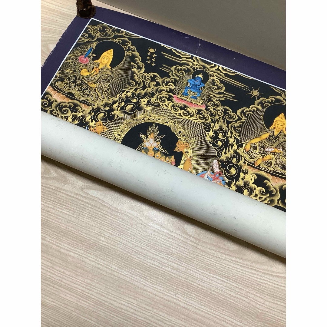 チベット密教 新品 》 手描き カーラチャクラ 時輪金剛 タンカ 曼荼羅