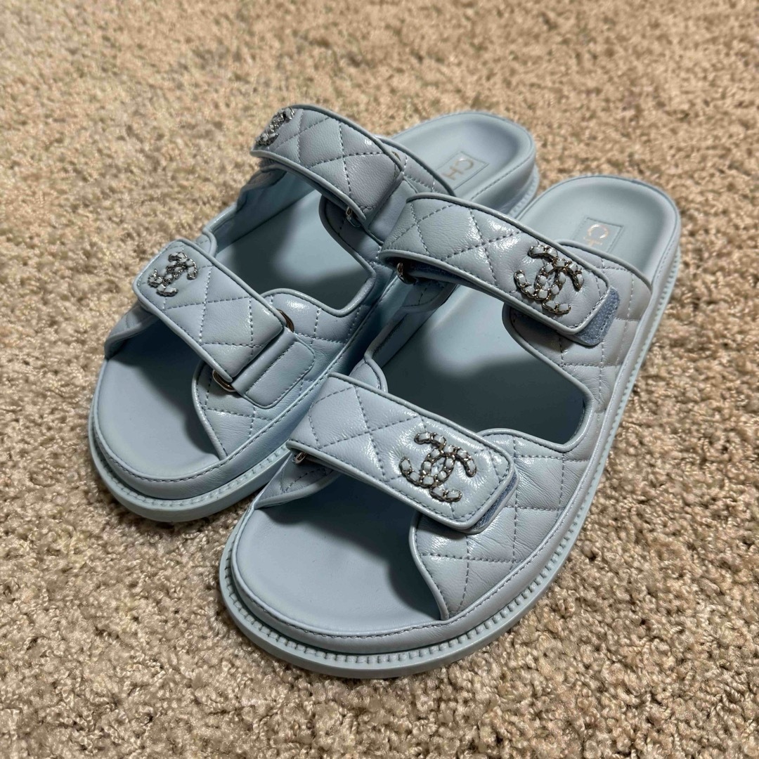 CHANEL - 24SS 新作 CHANEL フットベット サンダル ブルーの通販 by