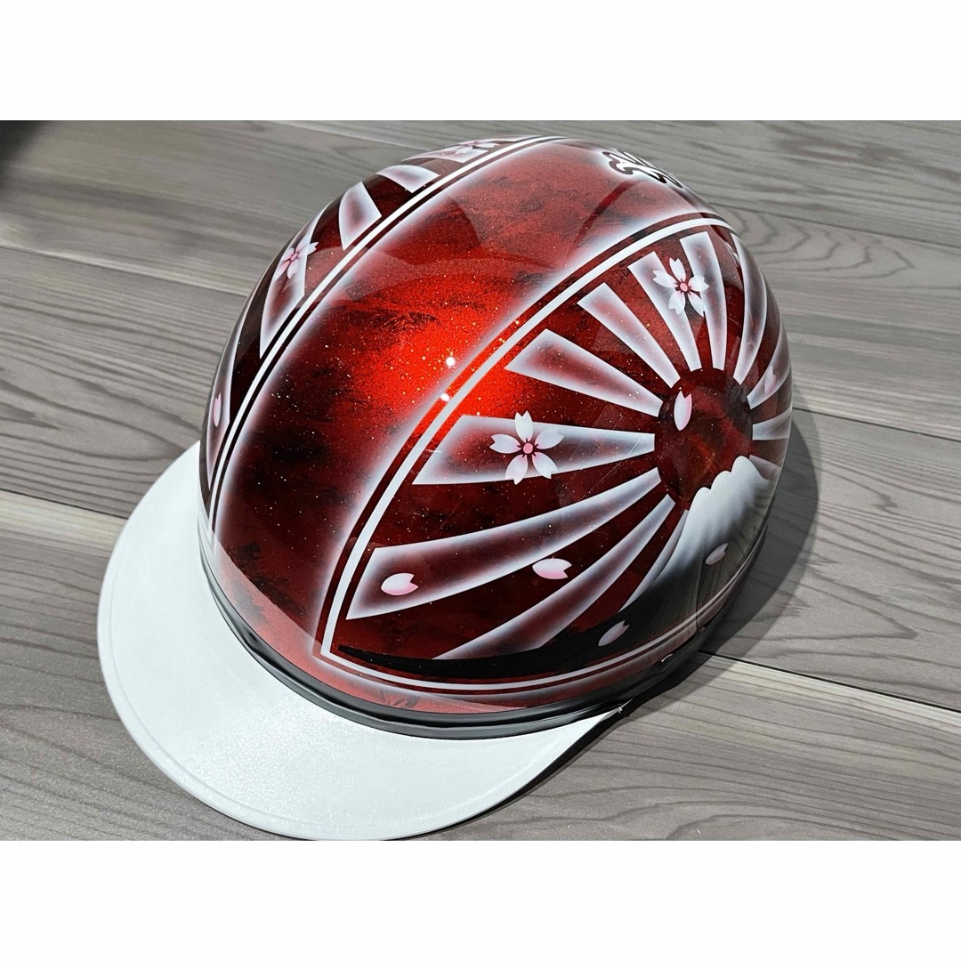 ラメ 桜吹雪 富士日章 コルク半 ヘルメットの通販 by paint｜ラクマ