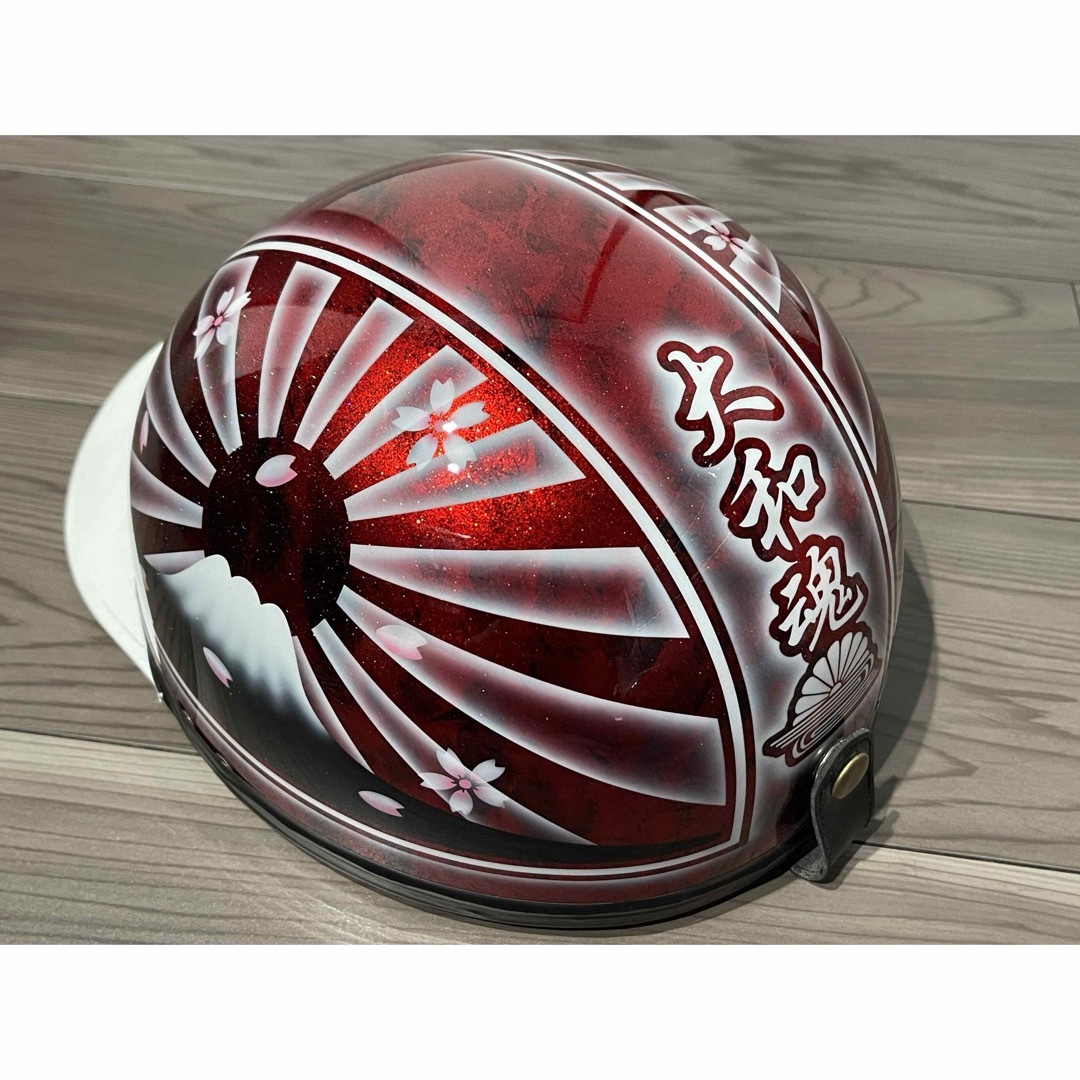 ラメ 桜吹雪 富士日章 コルク半 ヘルメットの通販 by paint｜ラクマ