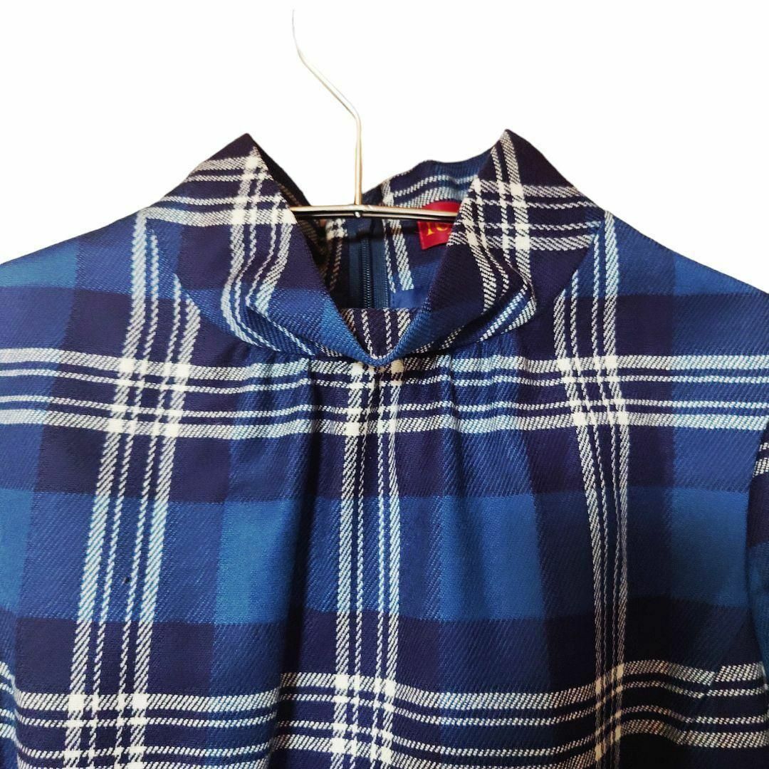 Yorkland - 希少 美品 Yorkland タータンチェック ワンピース 青