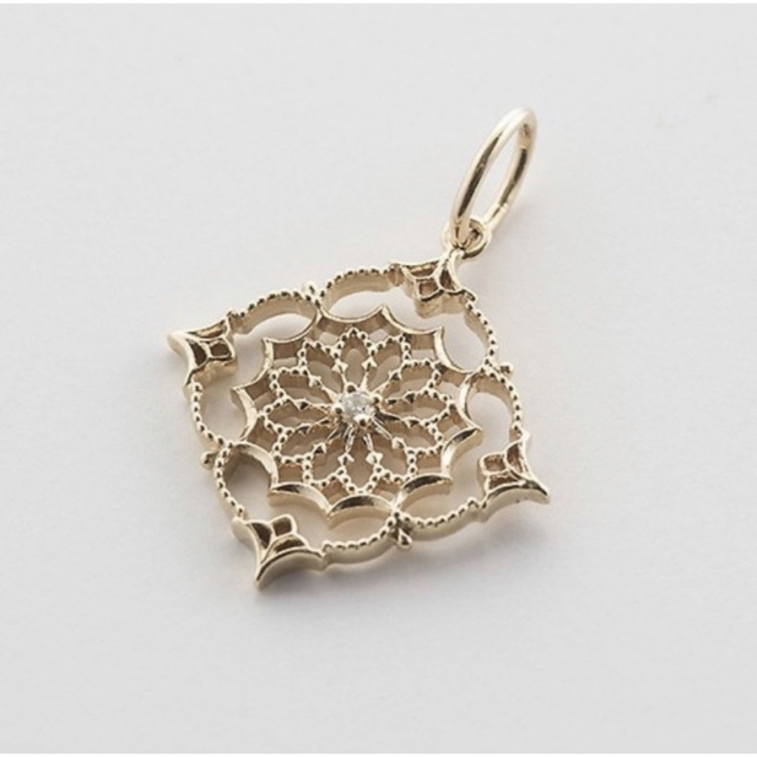 アガット agete K10 透かしチャーム K10チャーム｜ネックレスチャーム