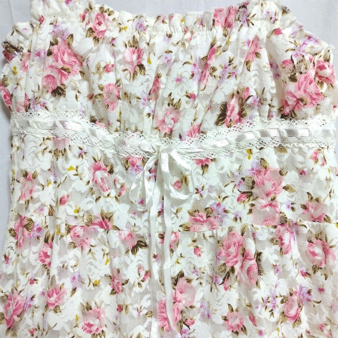 LIZ LISA 花柄 サイドリボン スカパン レース付き