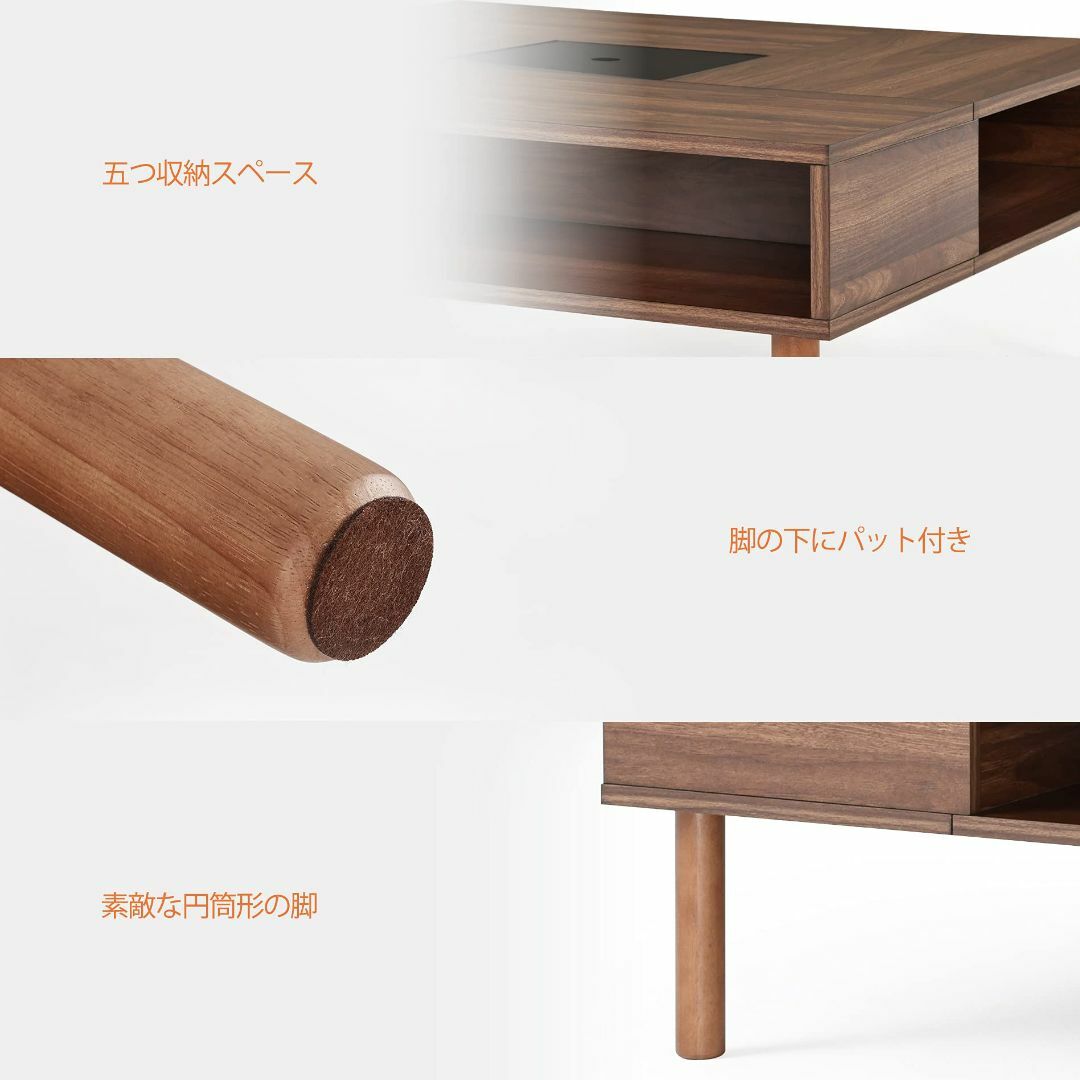 色:ワォルナット】WAMPATローテーブル センターテーブル 正方形 木制