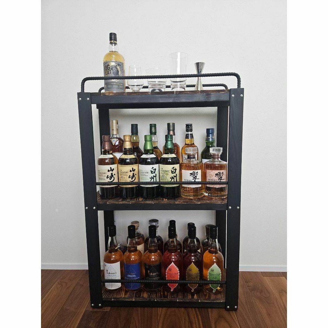 ウィスキーラック 男前インテリア 棚 インダストリアル 収納 お酒 多肉