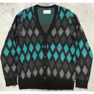 WACKOMARIA ワコマリア モヘア カーディガン グリーン M 猫目ボタン