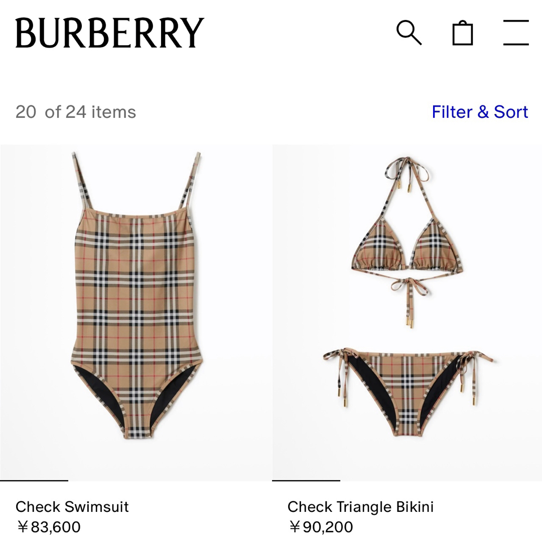 BURBERRY - 新品 BURBERRY バーバリー チェック ビキニ 水着 スイム