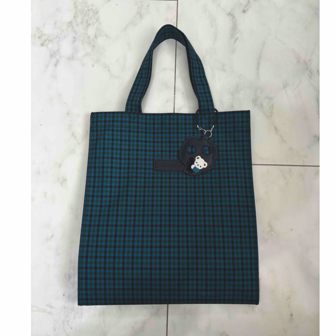 familiar - 【タグなし・未使用】 ファミリア 青チェックトートバッグ