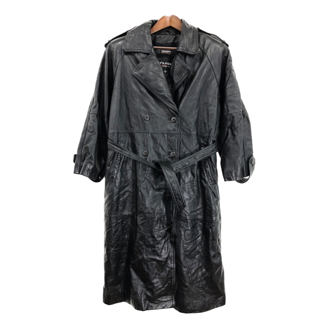 WILSONS LEATHER レザーコート ブラック (メンズ PL) 中古 古着 R5963