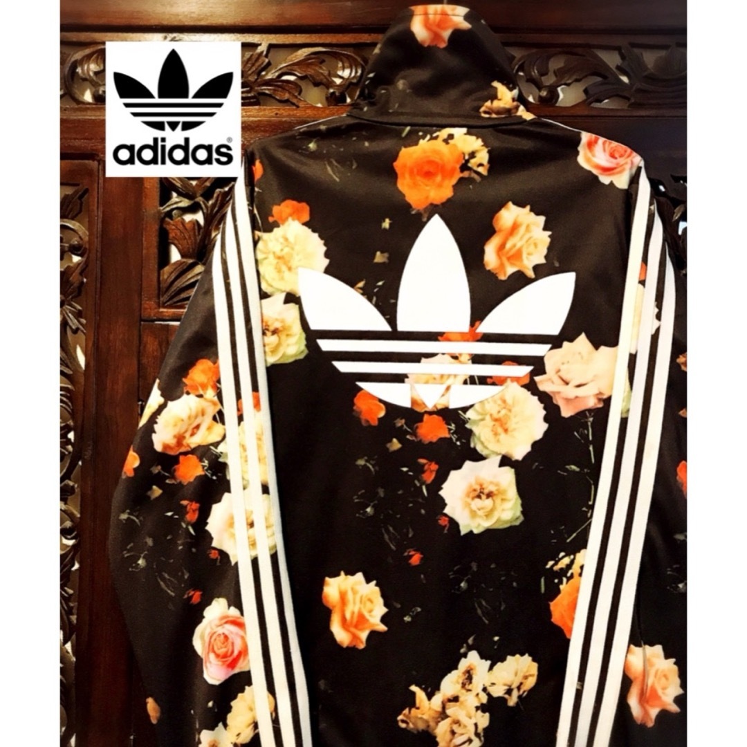 adidas - アディダス バラ柄 ジャージ ジャケット ブルゾン 花柄 薔薇