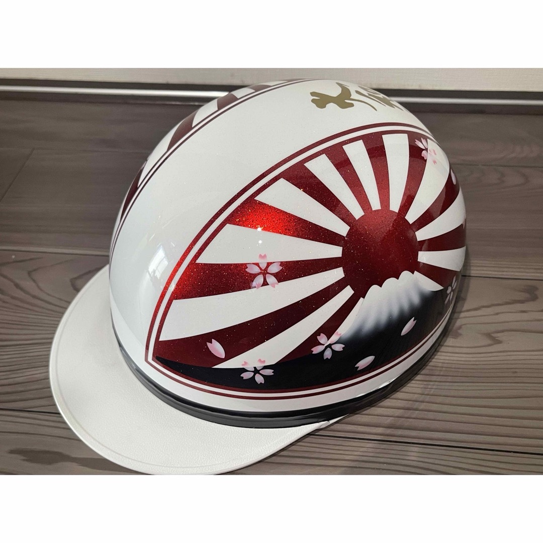 ラメ 富士日章 コルク半 ヘルメット 大和魂 桜の通販 by paint｜ラクマ