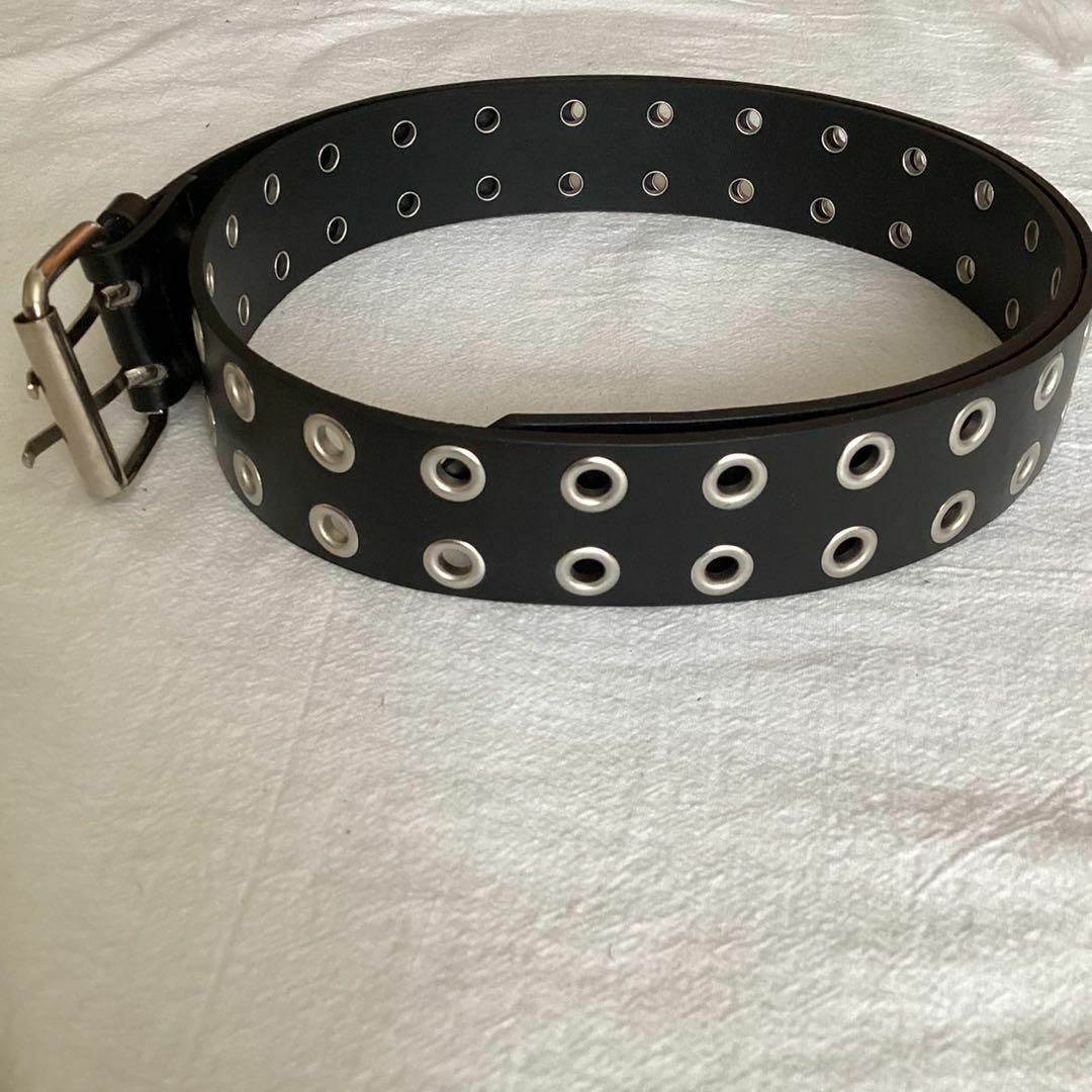 スタッズベルトシルバー ダブルピンベルト スケーターベルト y2k