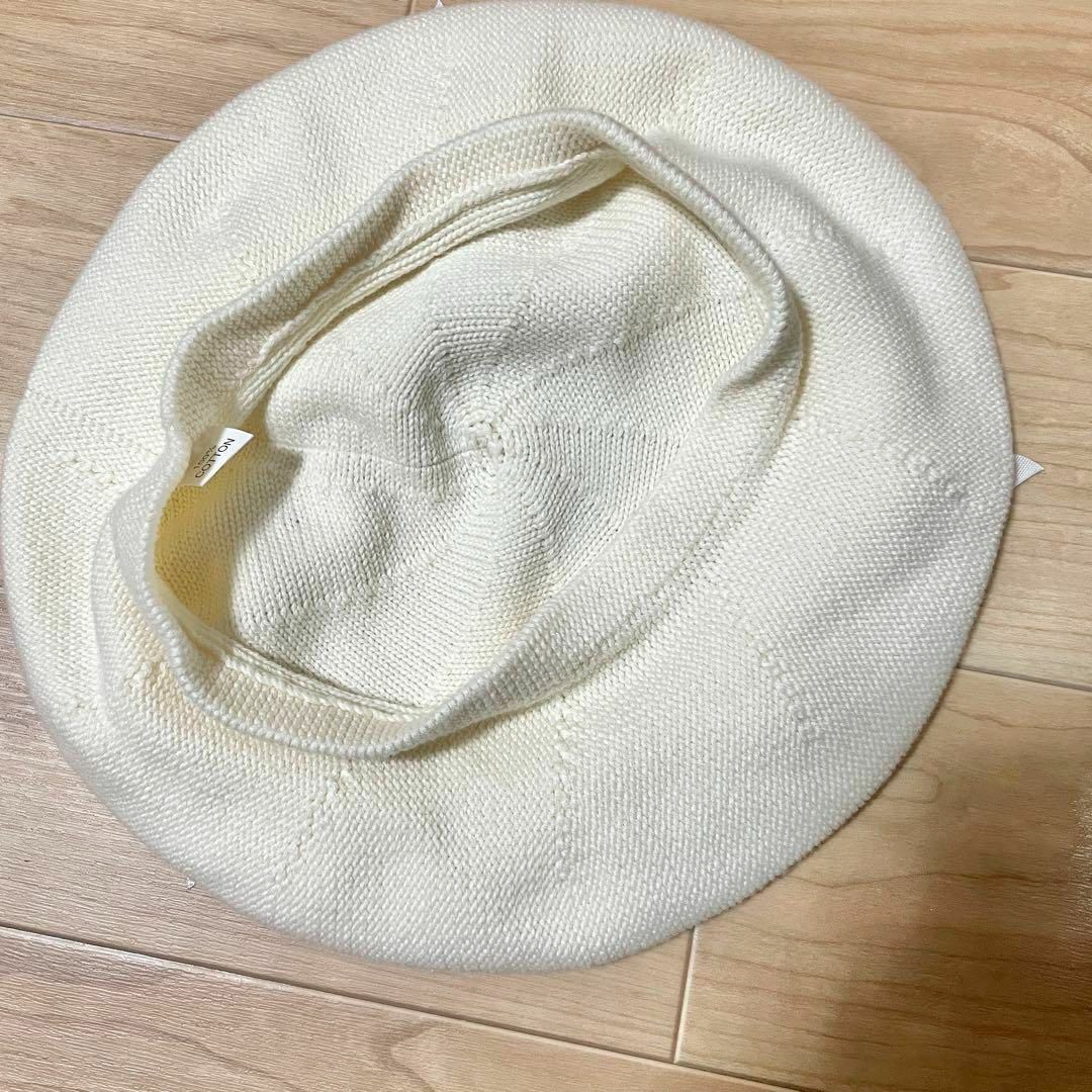 ハート型お花のベレー帽 白 レッド 赤 HEIHEI アベイル 赤チェック柄の