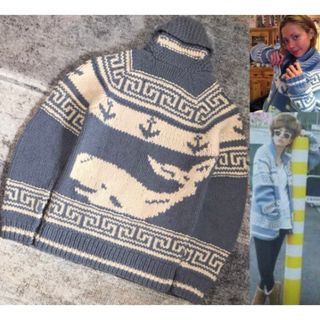 幻 超スペシャル 可愛すぎるホエール柄 鯨 RRL カウチン ニット