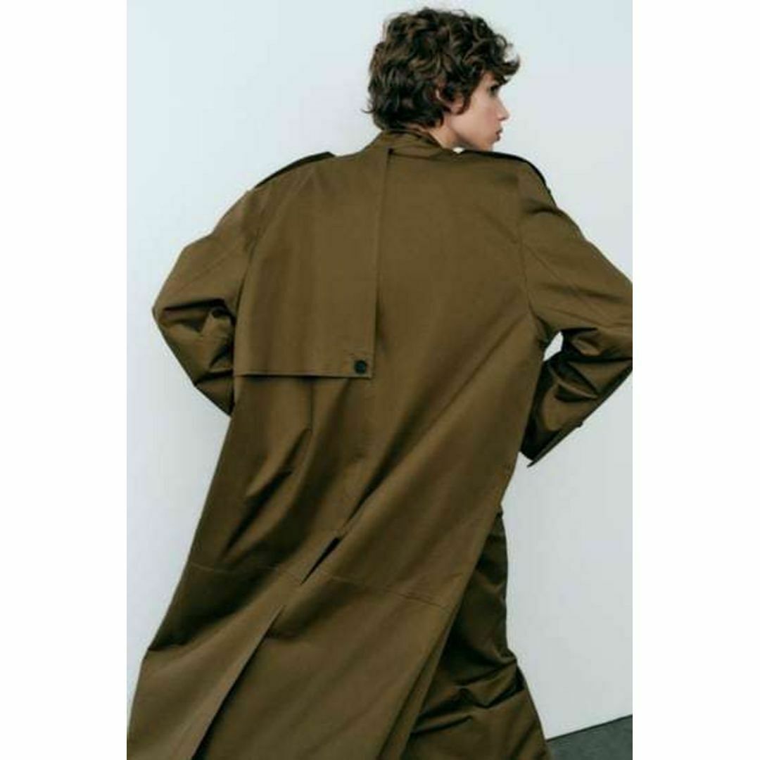 ZARA - 新品ZARAスタンドカラーオーバーサイズミリタリーロングコートM