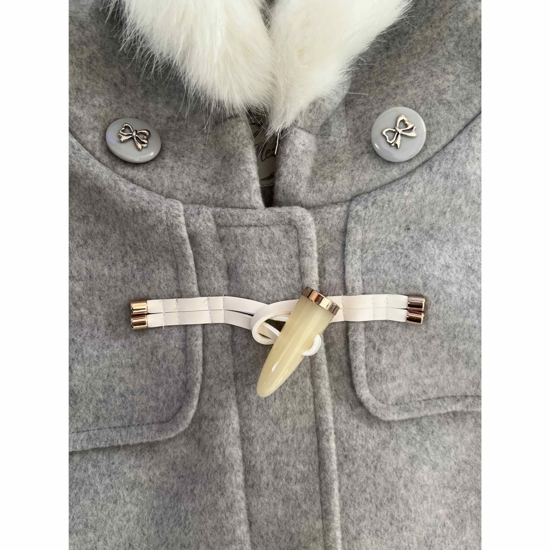 美品 メゾピアノ 40,700円 ウールダッフルコートL 160 ライトグレー 美