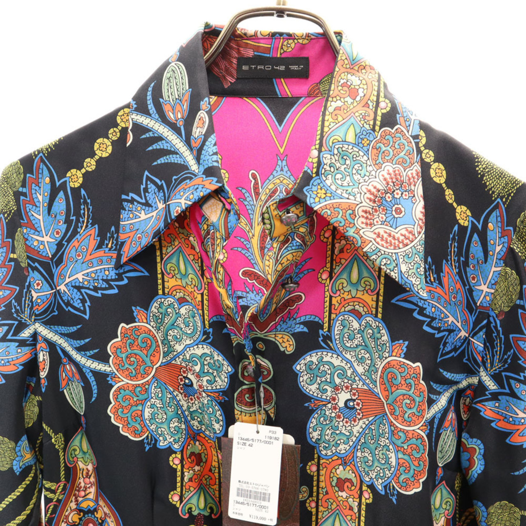 ETRO - 未使用 エトロ イタリア製 シルク 総柄 長袖 シャツ 42