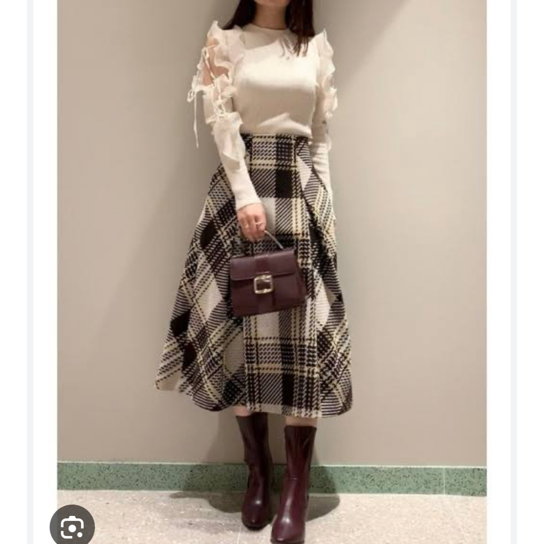 SNIDEL - ロービングチェックロングスカート snidelの通販 by プロフ