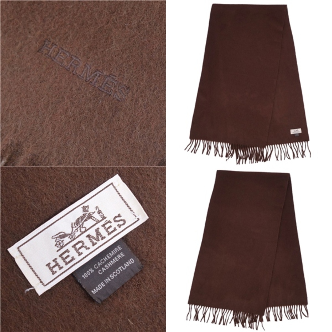 HERMES - 美品 エルメス HERMES マフラー ストール カシミヤ フリンジ