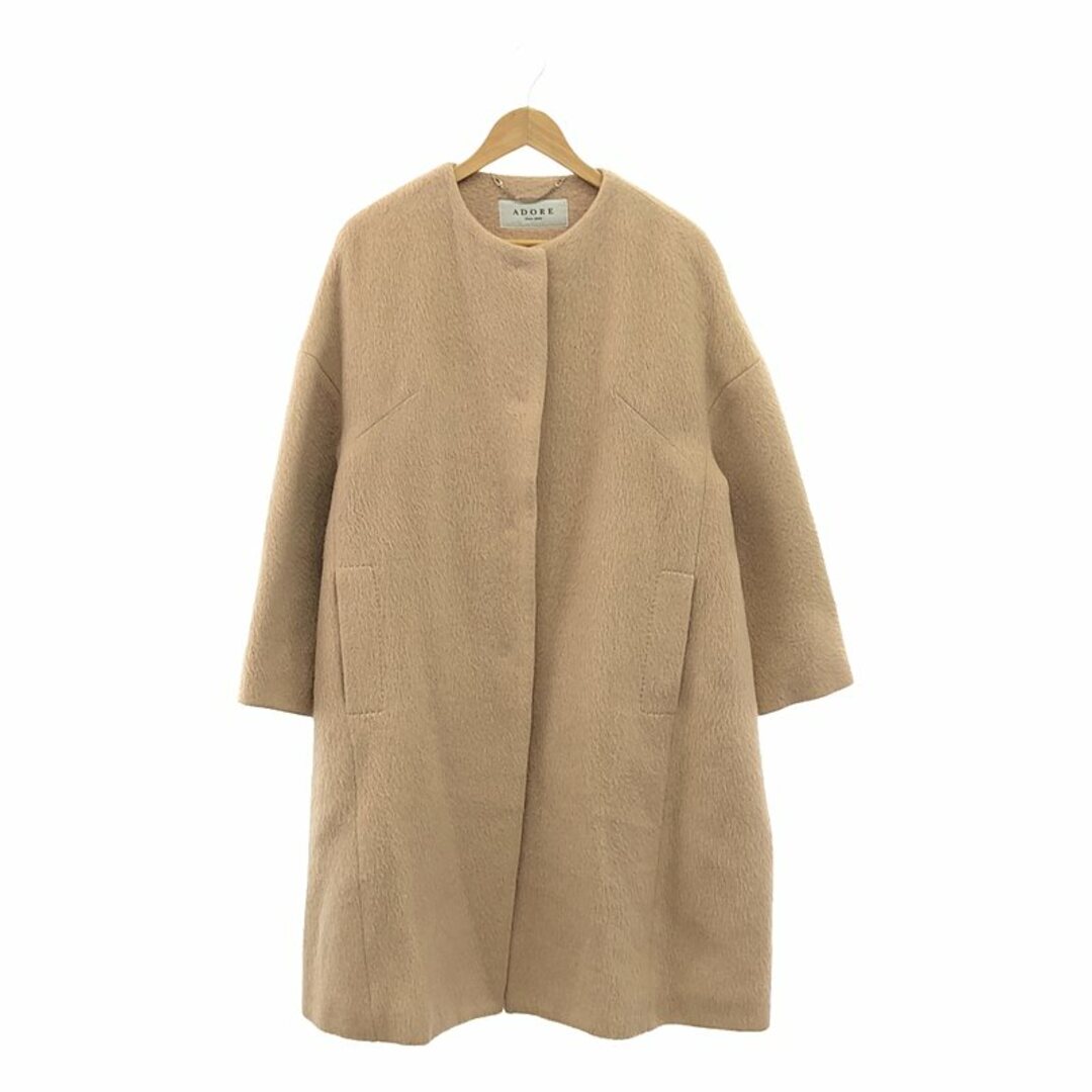 ADORE - ADORE / アドーア | ウールモヘヤ ノーカラー ロングコート