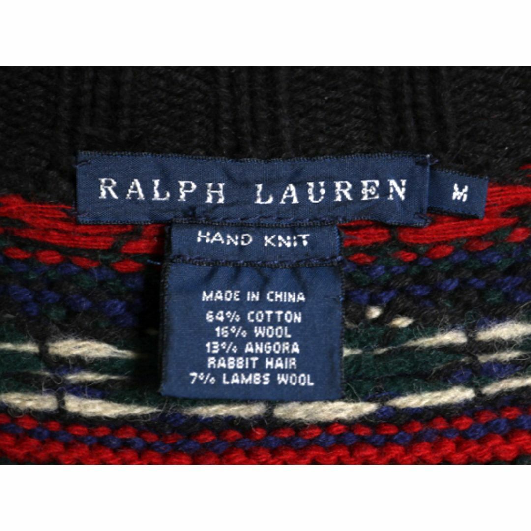 Ralph Lauren - 90s 手編み ラルフローレン フルジップ ハンド ニット