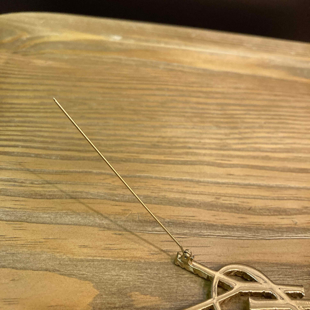 SAINT LAURENT - サンローラン ブローチ YSLブローチ ゴールド SAINT