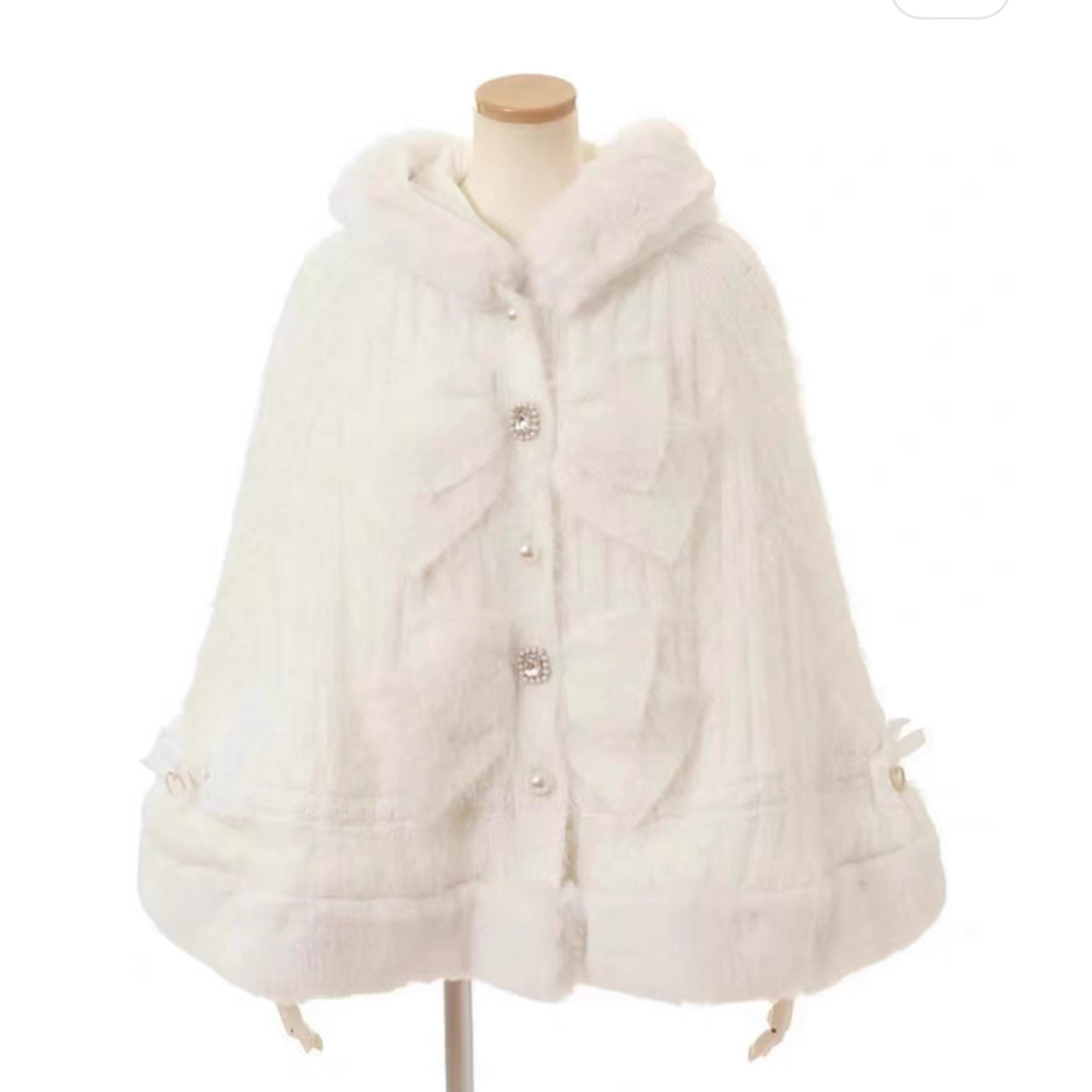 LIZLISA リズリサ ダブルリボンニットファーポンチョの通販 by にゃん