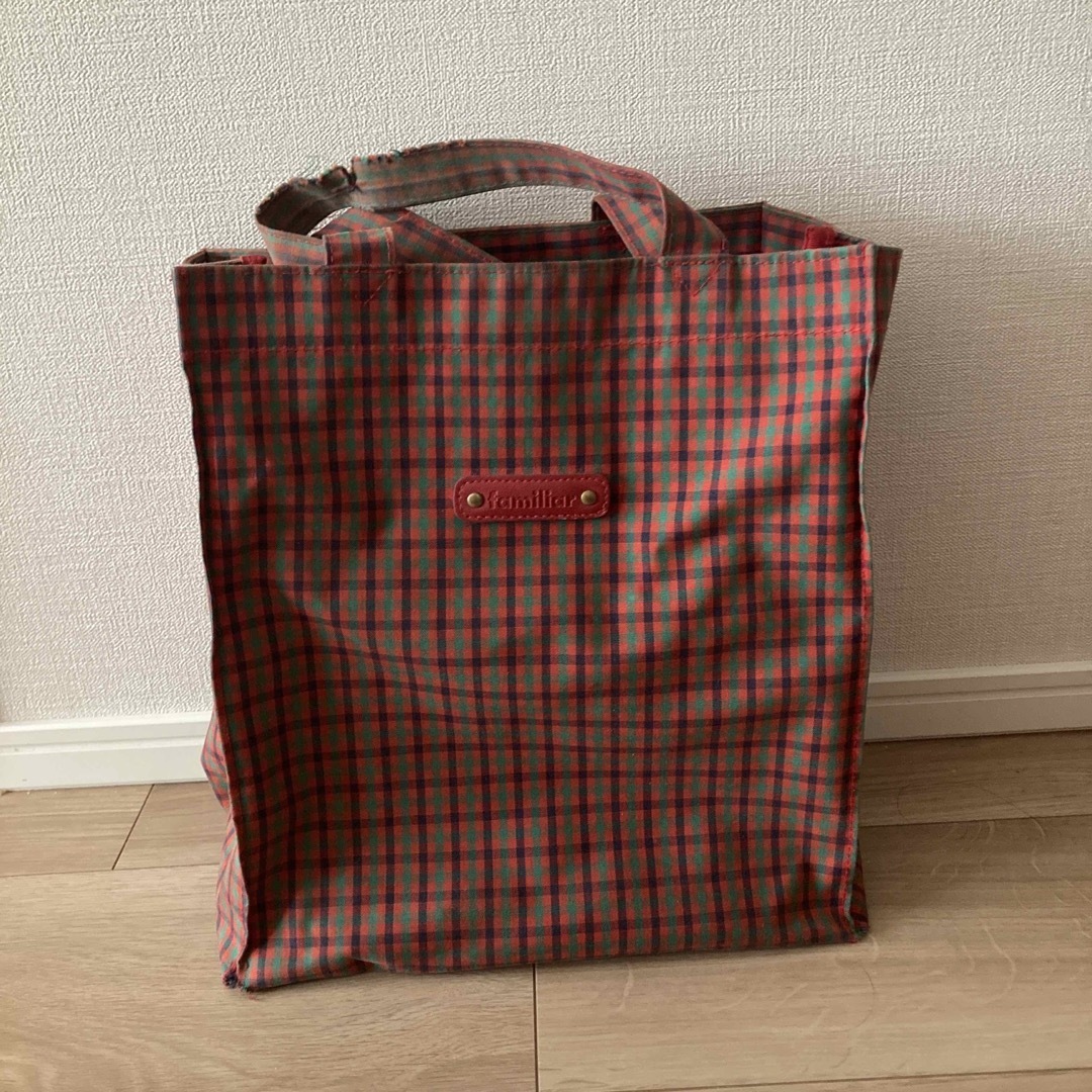 新品未使用】familiar ファミリア マザーズバックレッドチェック