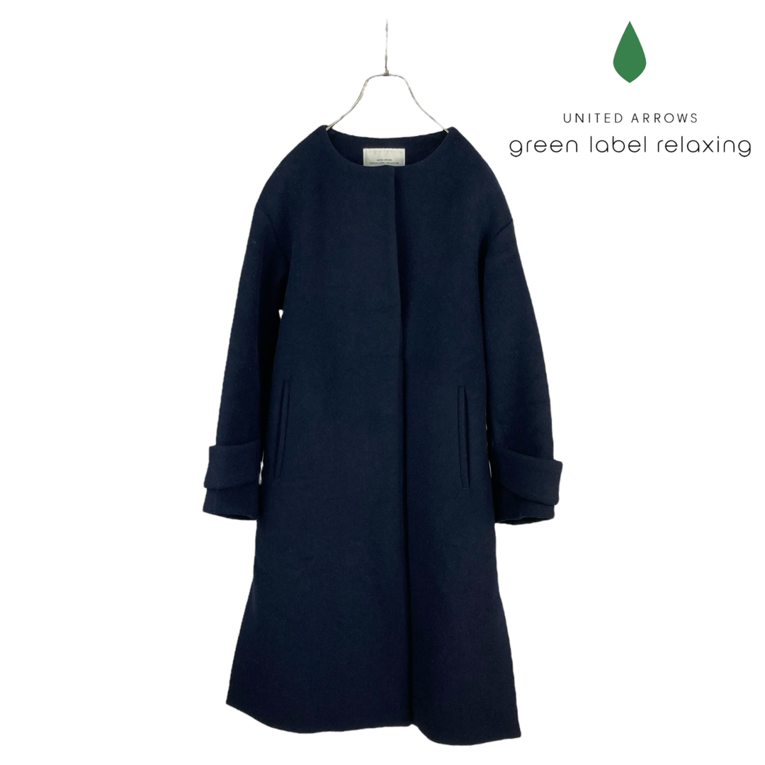 UNITED ARROWS green label relaxing - 11T292☆ GLR 紺色 ノーカラー