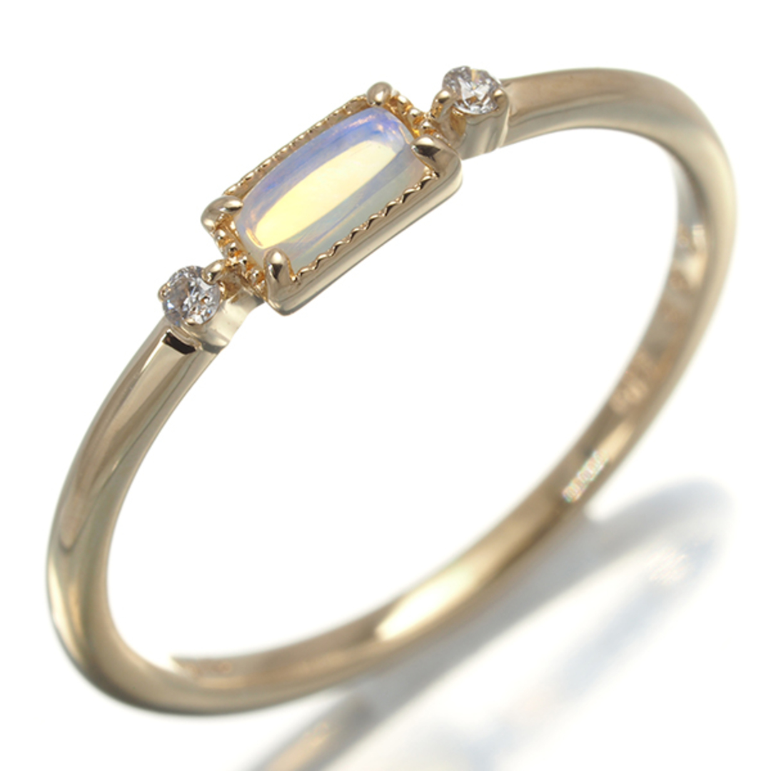 agete - アガット リング オパール ダイヤ ダイヤモンド 0.02ct 7号