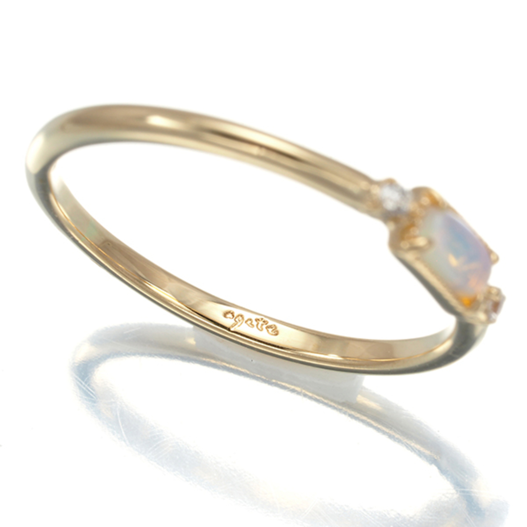 agete - アガット リング オパール ダイヤ ダイヤモンド 0.02ct 7号