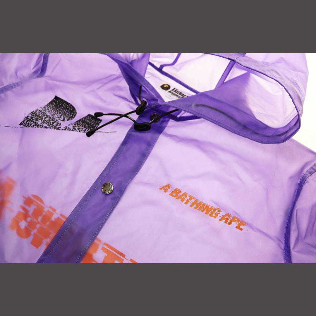 A BATHING APE - A BATHING APE エイプ レイン ジャケット ロゴ M 紫の