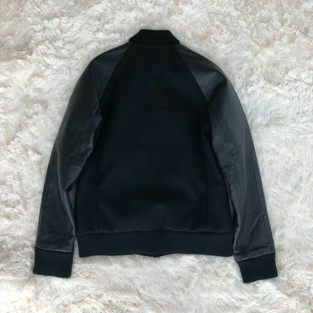 AZUL by moussy - FAIRBANKS142 AZULウール×レザースタジャンブラック