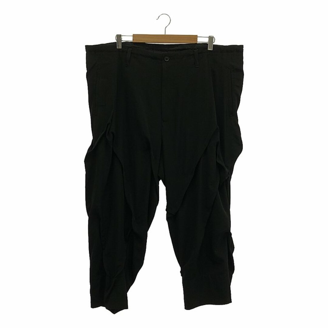 ヨウジヤマモトプールオム黒 ワイドパンツ ドローストリング付きサイズ2