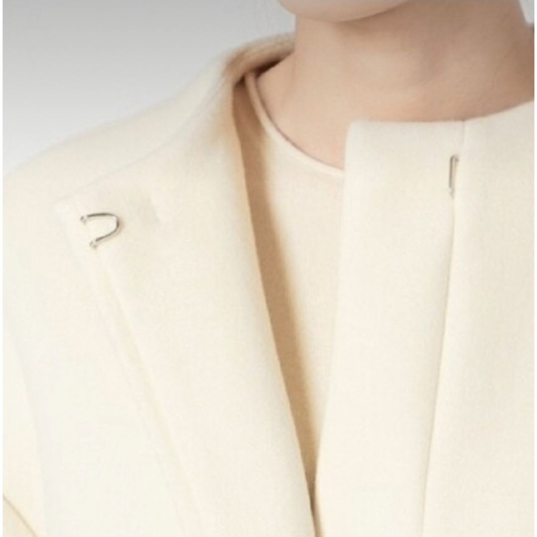 IENA - IENA ボトルネックトラペーズコート ホワイト 38の通販 by