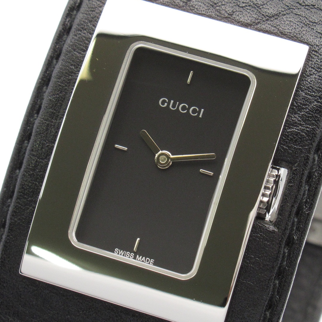 稼働品 グッチ 7800L 腕時計 レディース レザー 黒文字盤 5536 稼働品