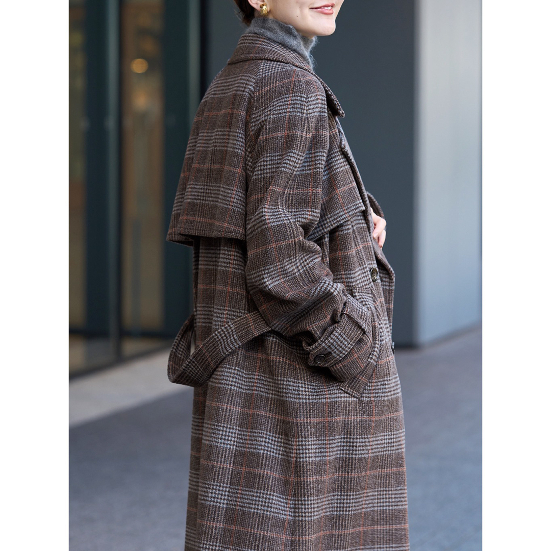 IENA - ロングコート チェスター トレンチ チェック アウター IENA