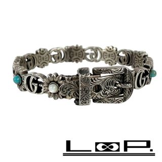 GUCCI - □新同□ グッチ フラワー ブレス ターコイズ ブレスレット