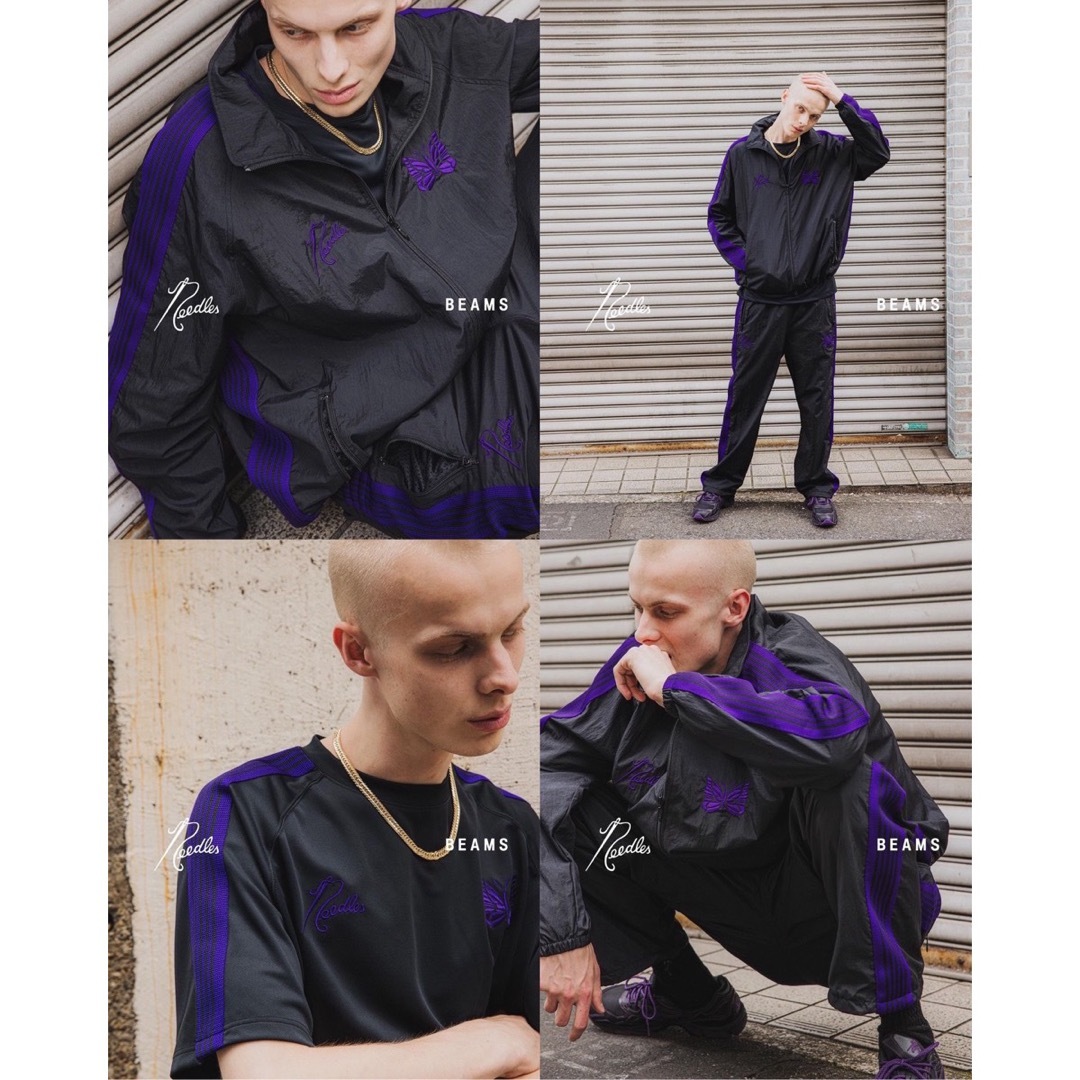 Needles - ニードルス ビームス別注 ナイロントラックスーツ L 黒紫
