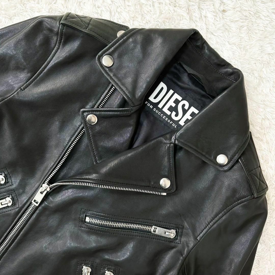 DIESEL - 美品 DIESEL L-Garrett ラムレザー ダブルライダース