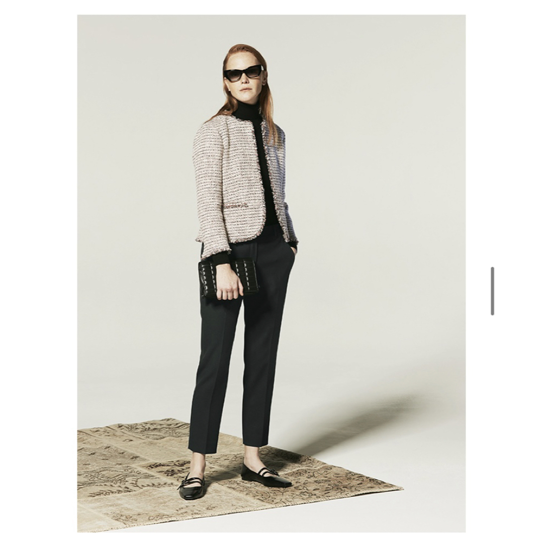 Theory - 美品 セオリー Theory ノーカラーツイードジャケット サイズ2