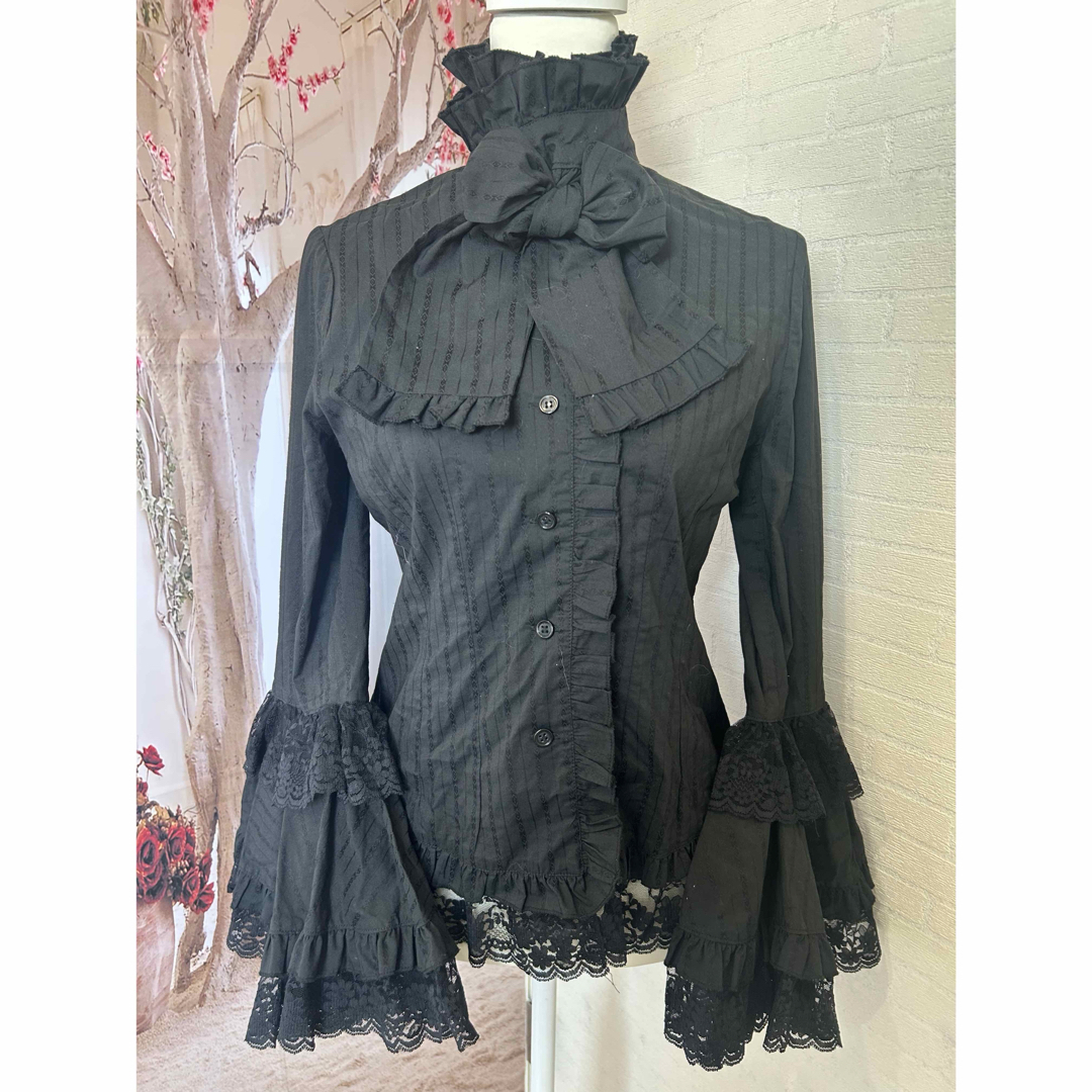 marble - ♡3 MARBLE 姫袖ブラウス 黒 ゴスロリ マーブル visible の