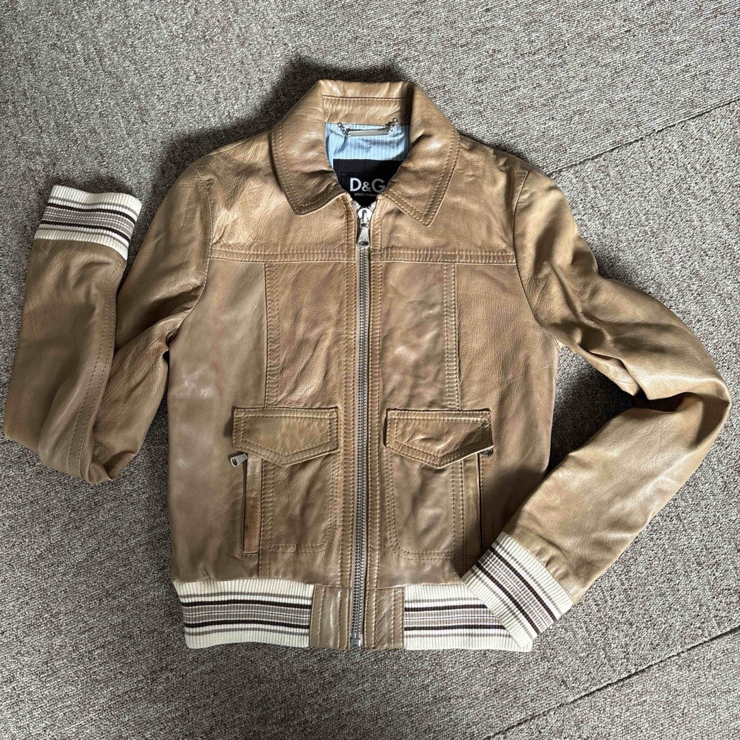 D&G - D&G レザージャケット ベージュの通販 by 3&1mom's shop｜ディー