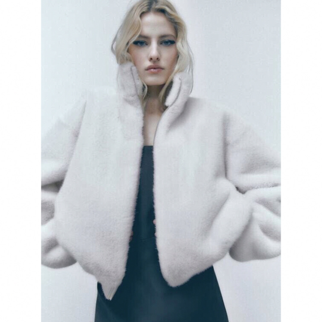 ZARA - 新品 ZARA フェイクファーボンバージャケット Lサイズの通販 by