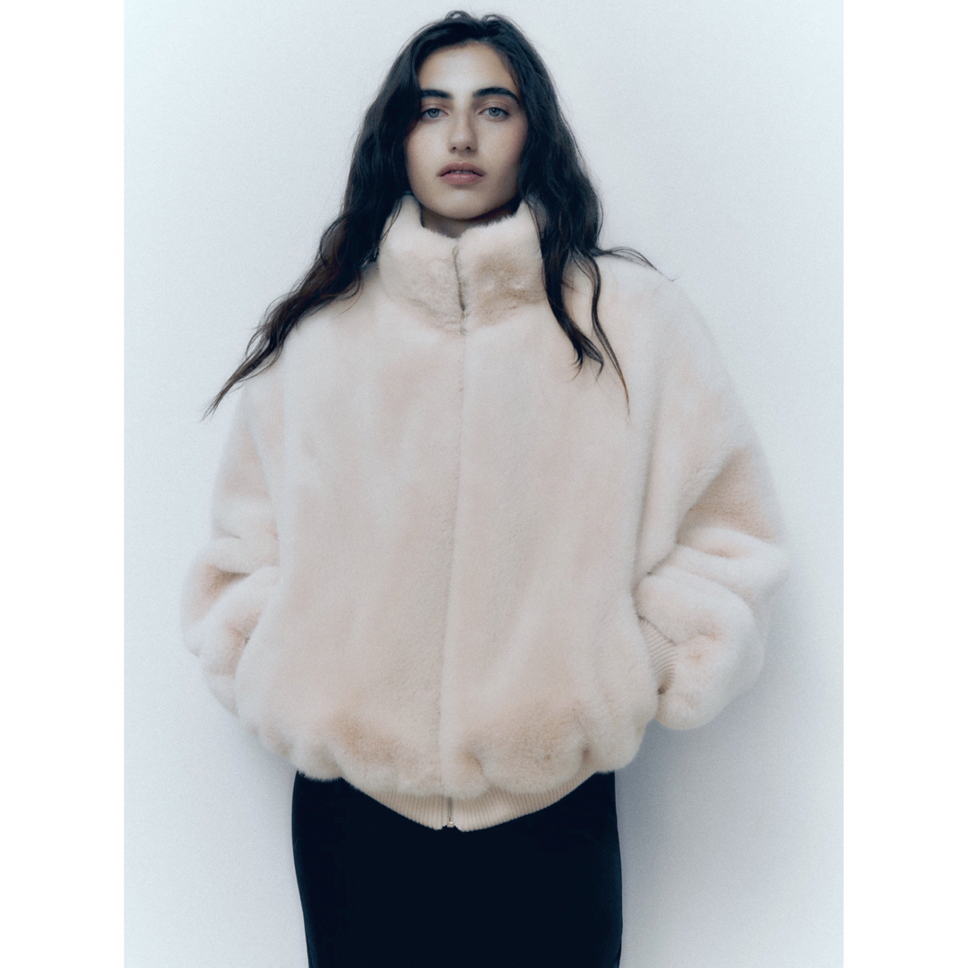 ZARA - 新品 ZARA フェイクファーボンバージャケット Lサイズの通販 by