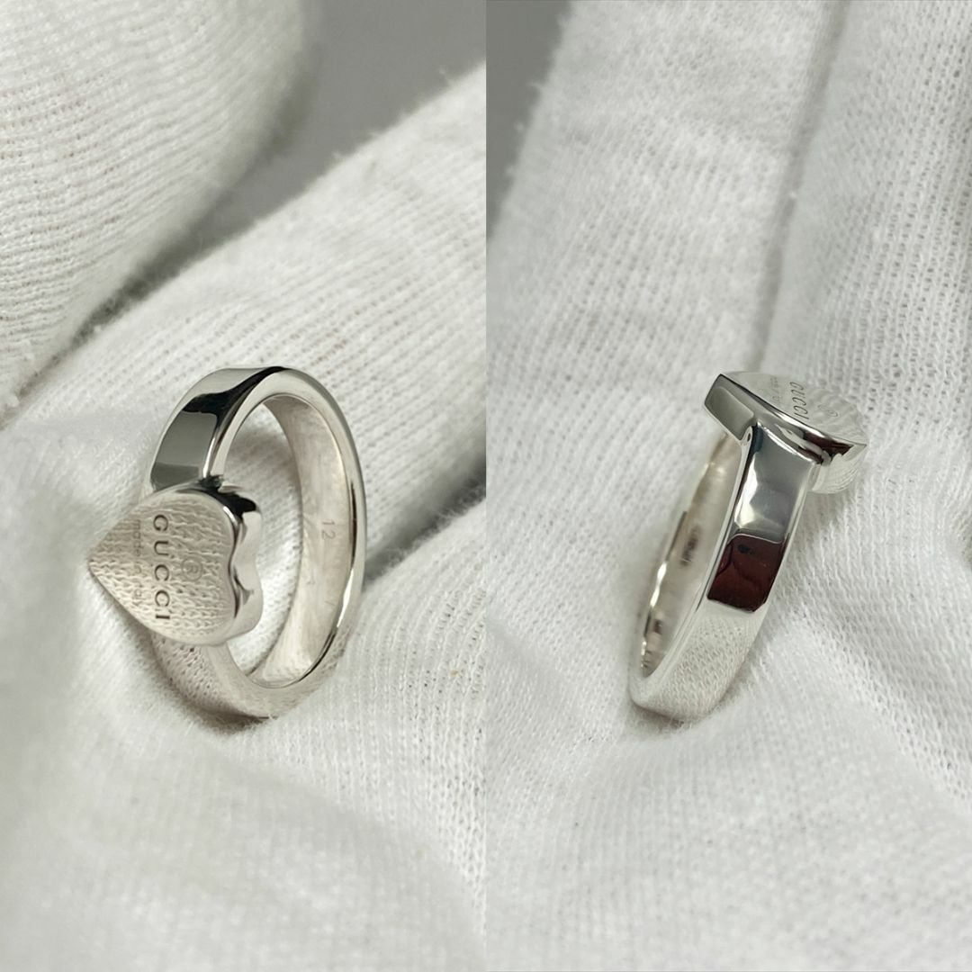 GUCCI - 新品仕上 グッチ ロゴ 刻印 ハート リング 指輪 シルバー 11号