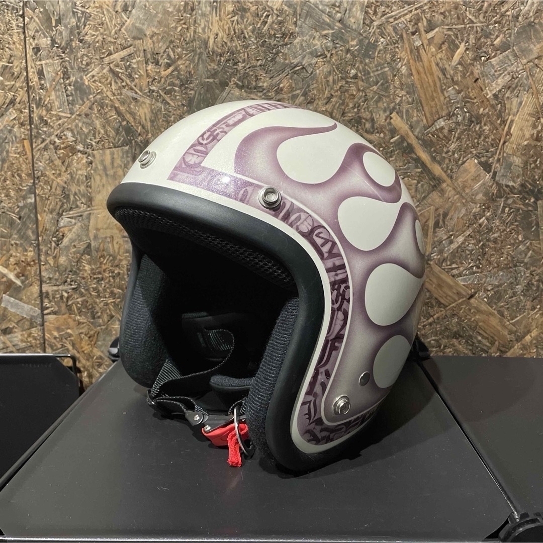 新品未使用一点物】カスタムペイント ジェットヘルメット ファイヤー